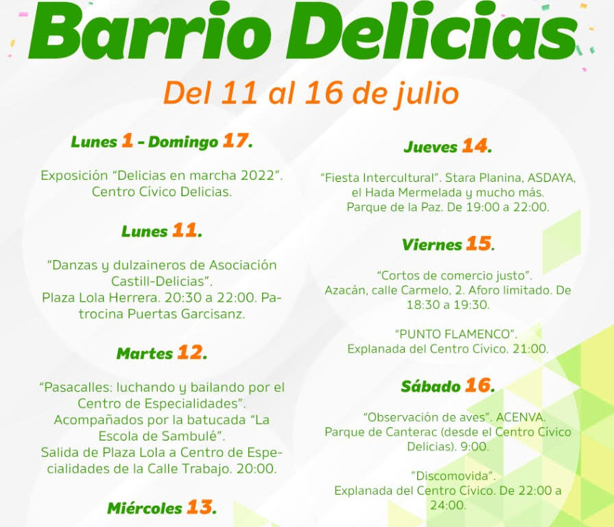 Fiestas barrio de las Delicias 2022