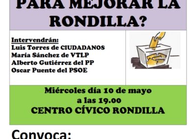 Elecciones municipales: ¿Qué proponéis para mejorar la Rondilla?