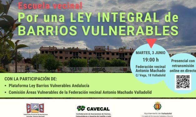 Escuela Vecinal. Por una LEY INTEGRAL de BARRIOS VULNERABLES