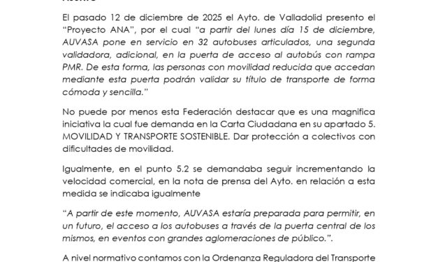 Pregunta en el pleno del ayuntamiento sobre Auvasa