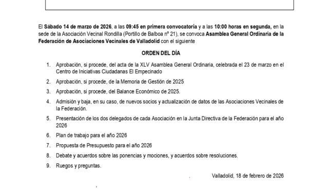 Convocatoria de la 46 Asamblea General  Ordinaria