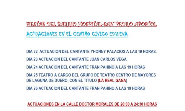 Fiestas en el Barrio Hospital-San Pedro 2026